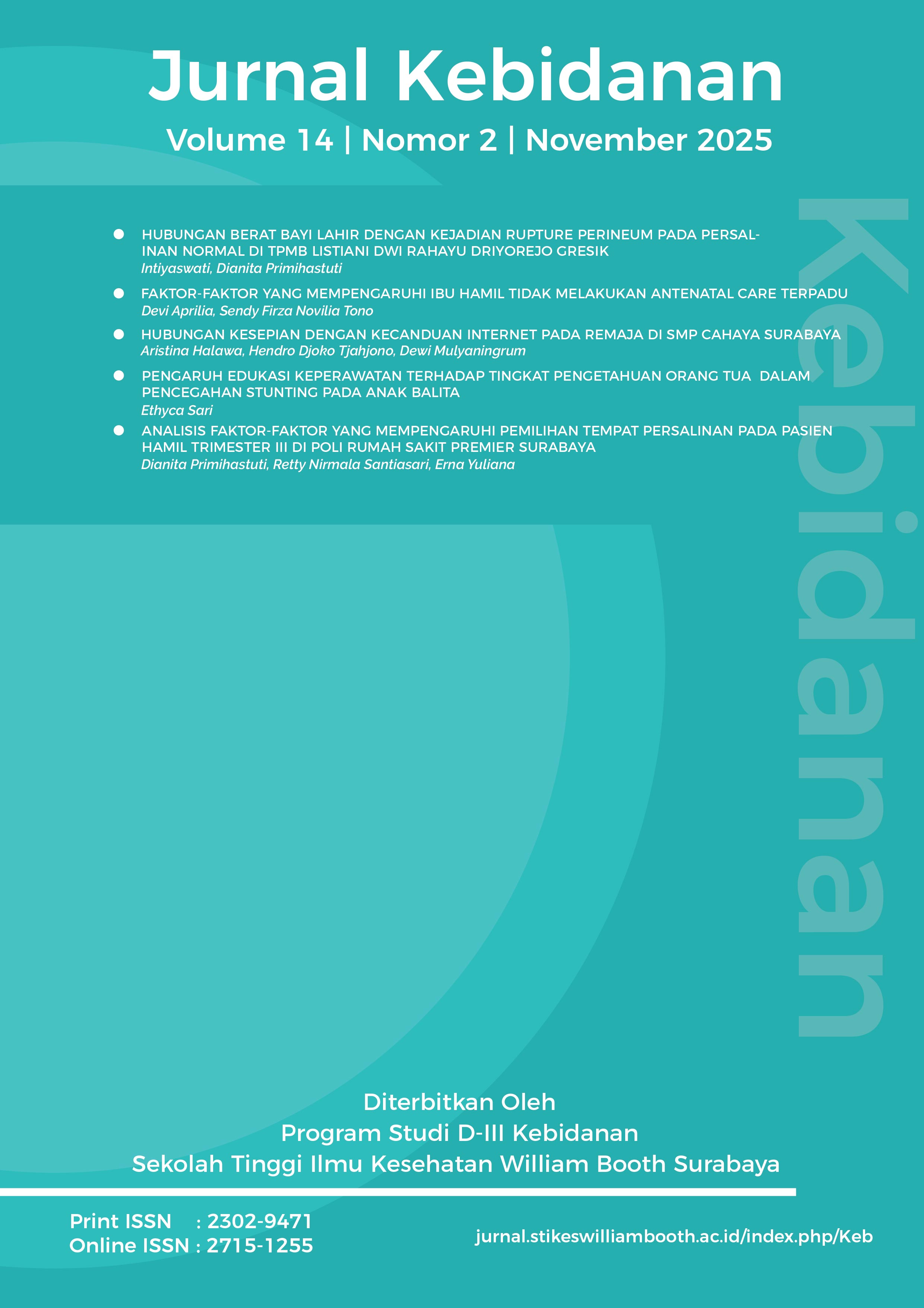 					View Vol. 14 No. 2 (2025): Jurnal kebidanan
				